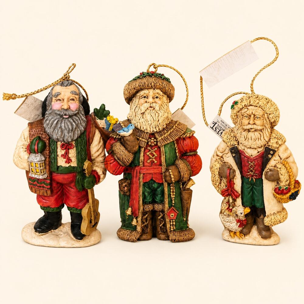 Vintage Midwest Importers Ornaments Lot 3 Pere Noel España Herr Kristmas NOS